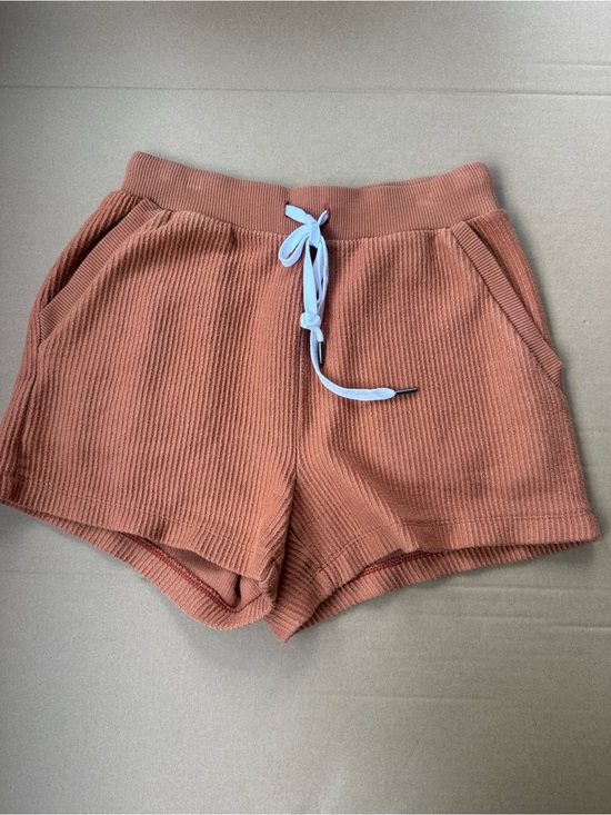 aerie Pants - aerie Ribbed Drawstring Shorts in Terracotta